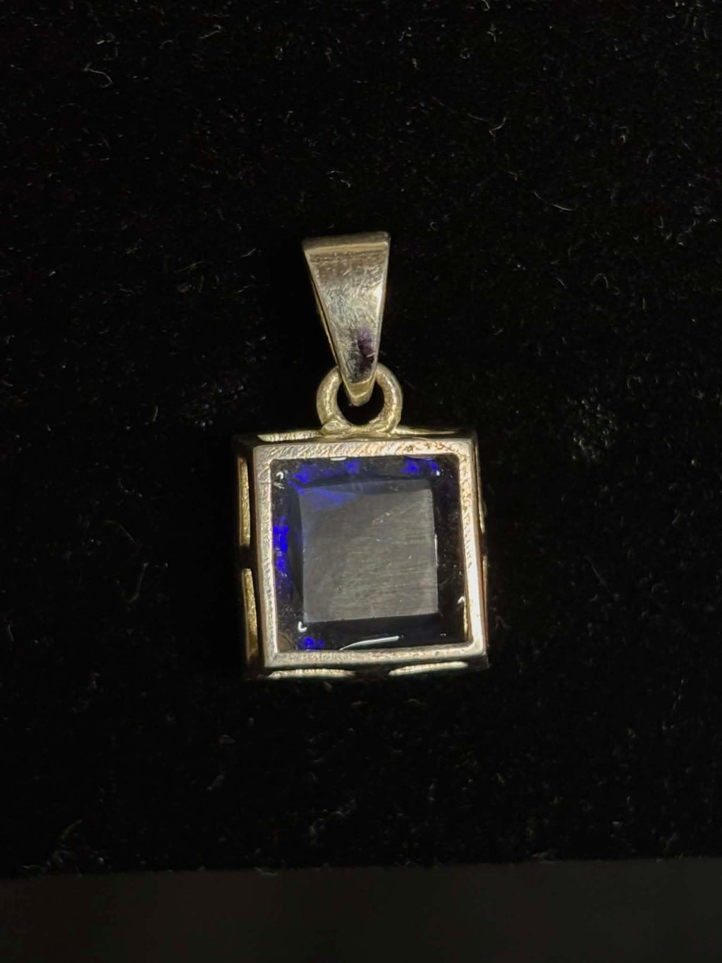 925 Sterling Silver Black Opal Pendant