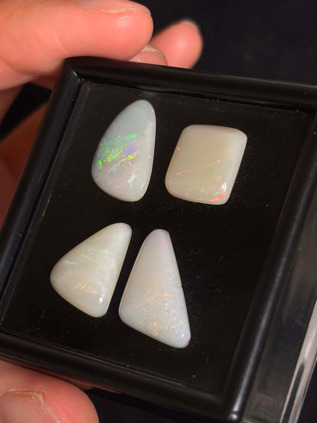 15.2ct Freeform Coober Pedy Australian White Opal, 4 Stone Parcel