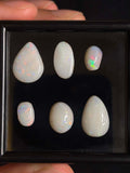 12.7ct Freeform Coober Pedy Australian White Opal, 6 Stone Parcel