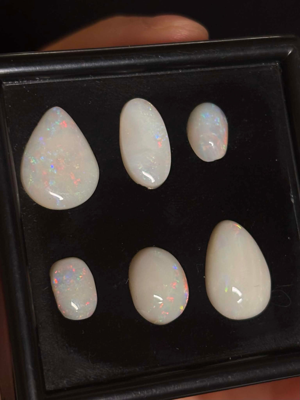 12.7ct Freeform Coober Pedy Australian White Opal, 6 Stone Parcel