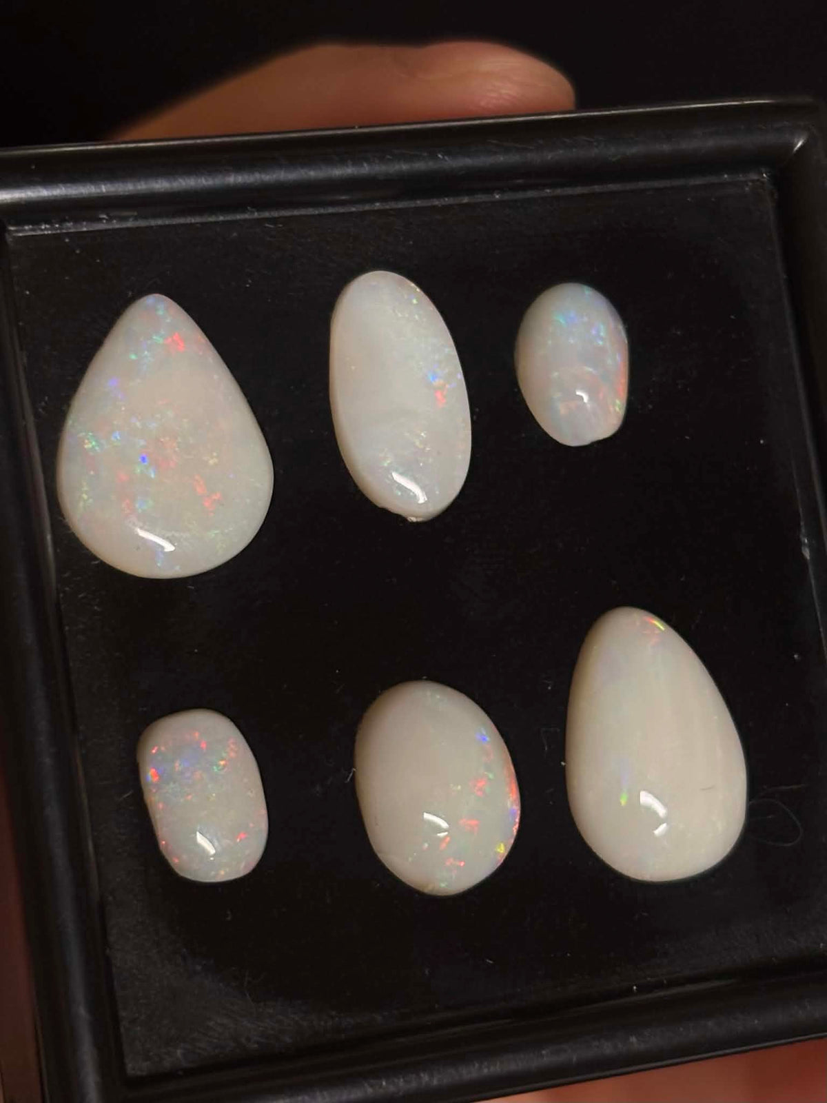 12.7ct Freeform Coober Pedy Australian White Opal, 6 Stone Parcel