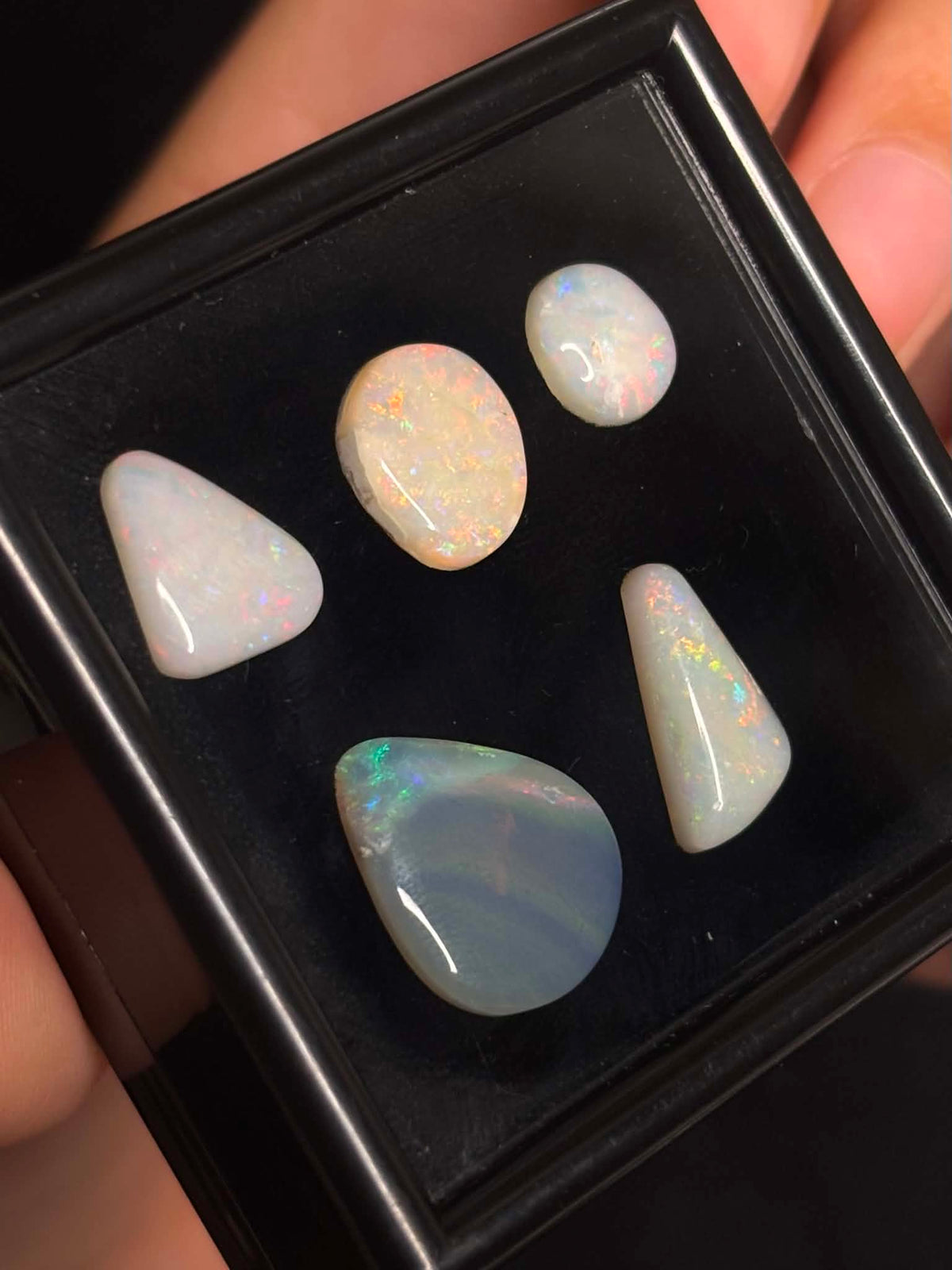 11.9ct Freeform Mixed Field Australian Opal, 5 Stone Parcel