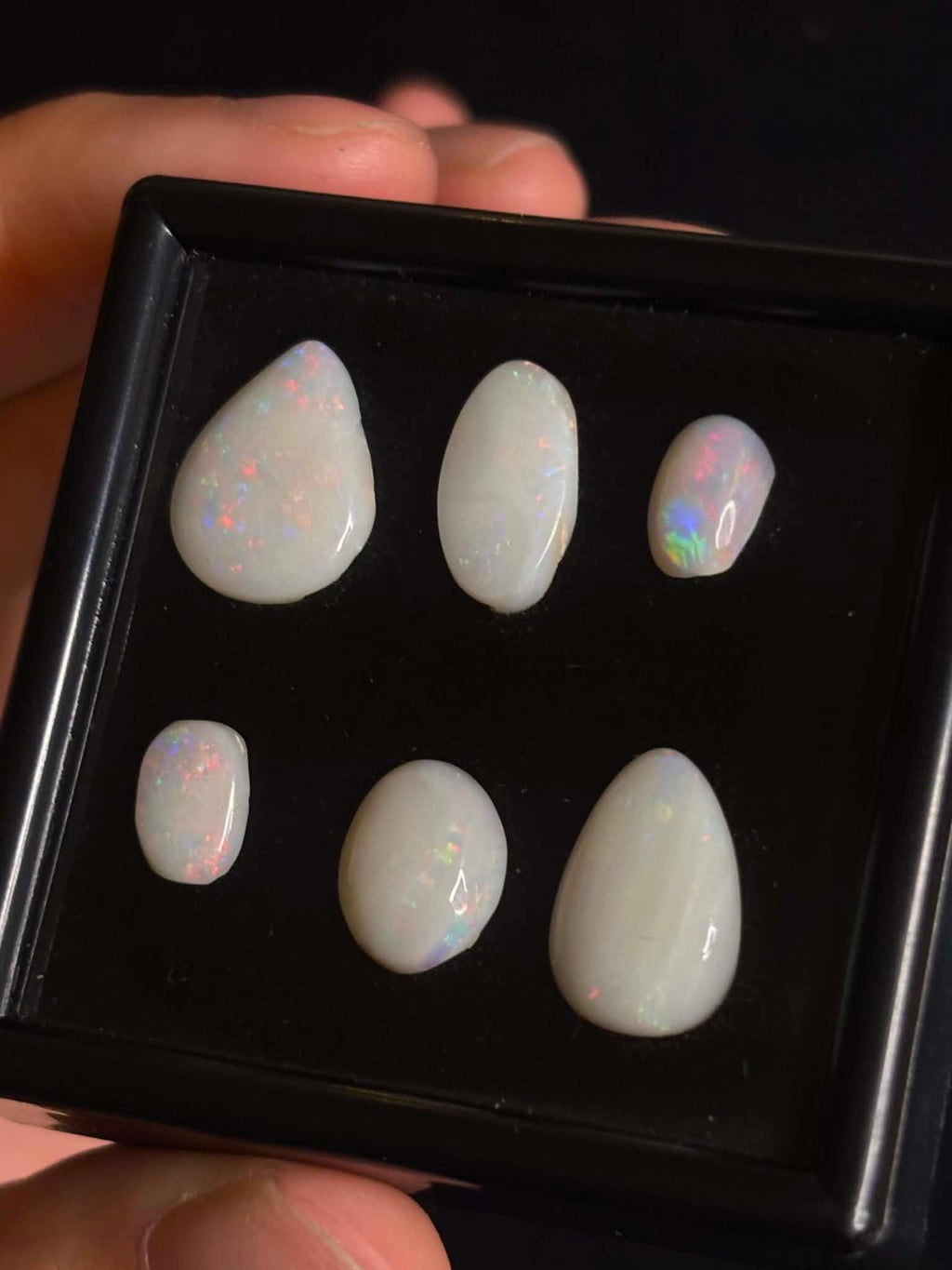 12.7ct Freeform Coober Pedy Australian White Opal, 6 Stone Parcel