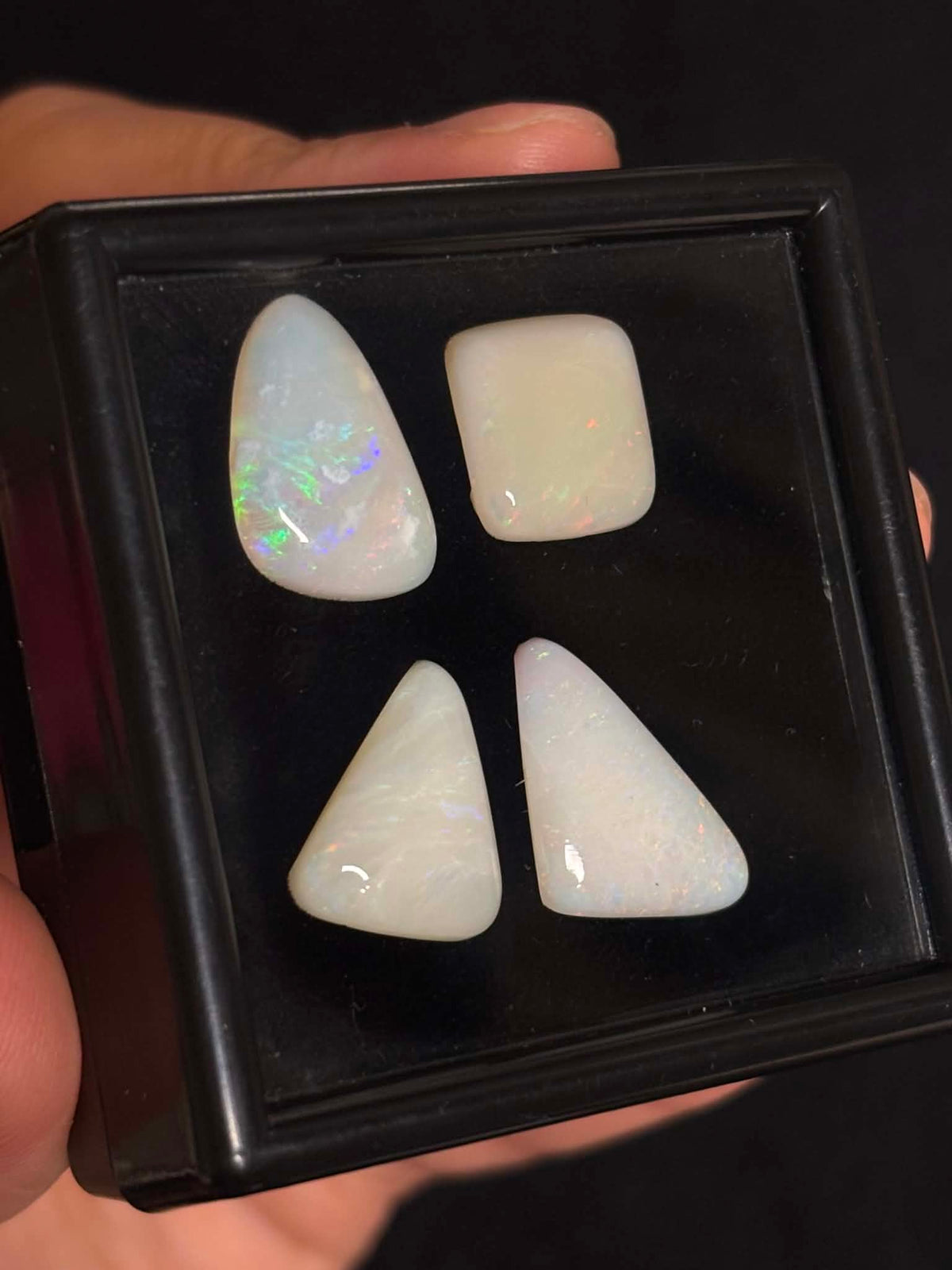 15.2ct Freeform Coober Pedy Australian White Opal, 4 Stone Parcel
