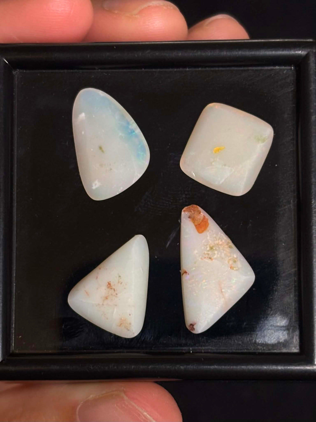 15.2ct Freeform Coober Pedy Australian White Opal, 4 Stone Parcel