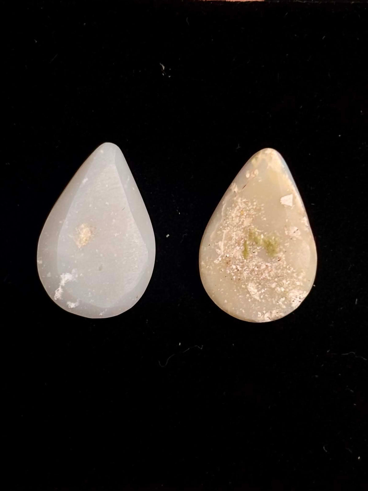 6ct Pear Coober Pedy Australian White Opal, 2 Stone Parcel