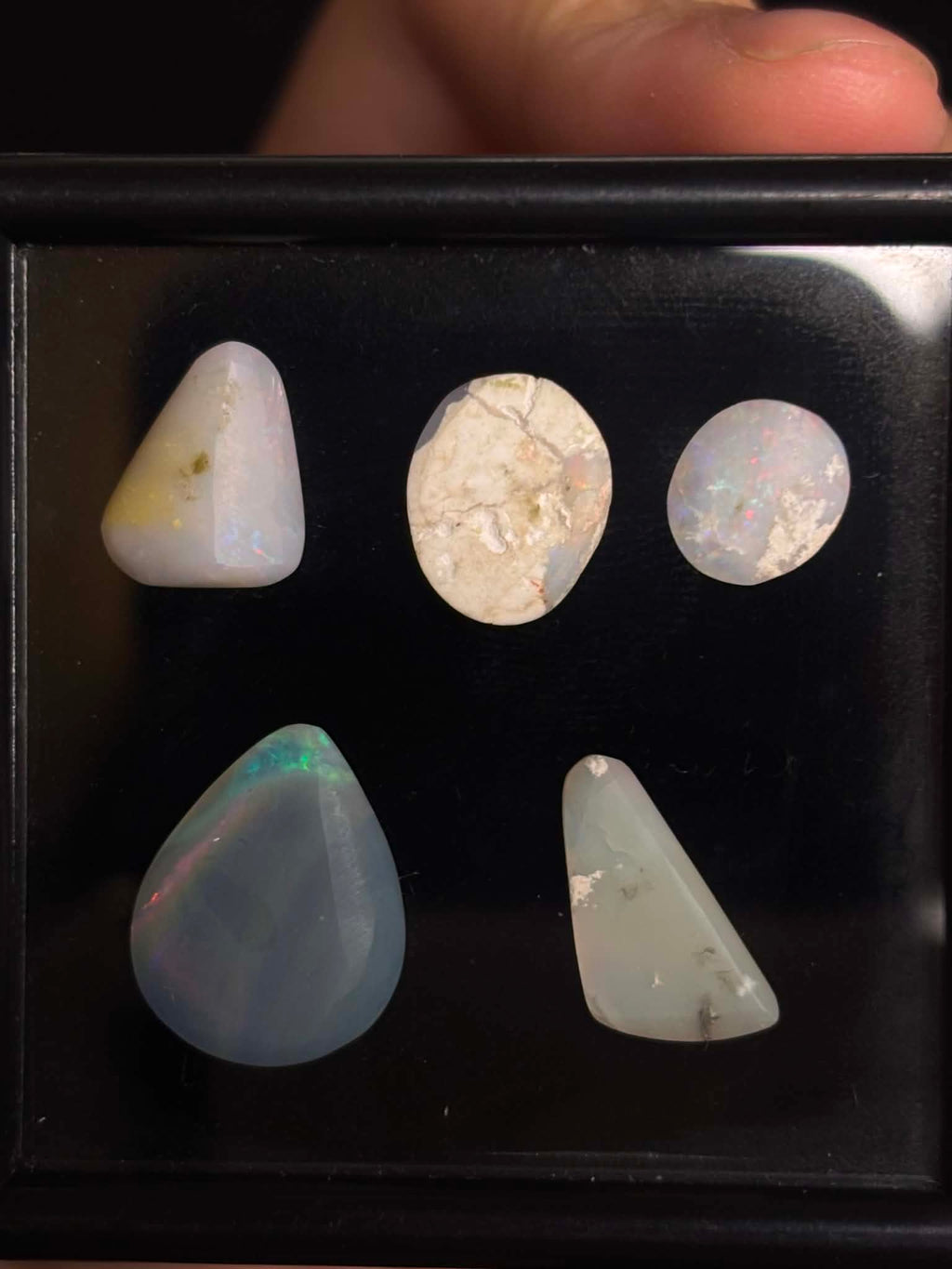 11.9ct Freeform Mixed Field Australian Opal, 5 Stone Parcel