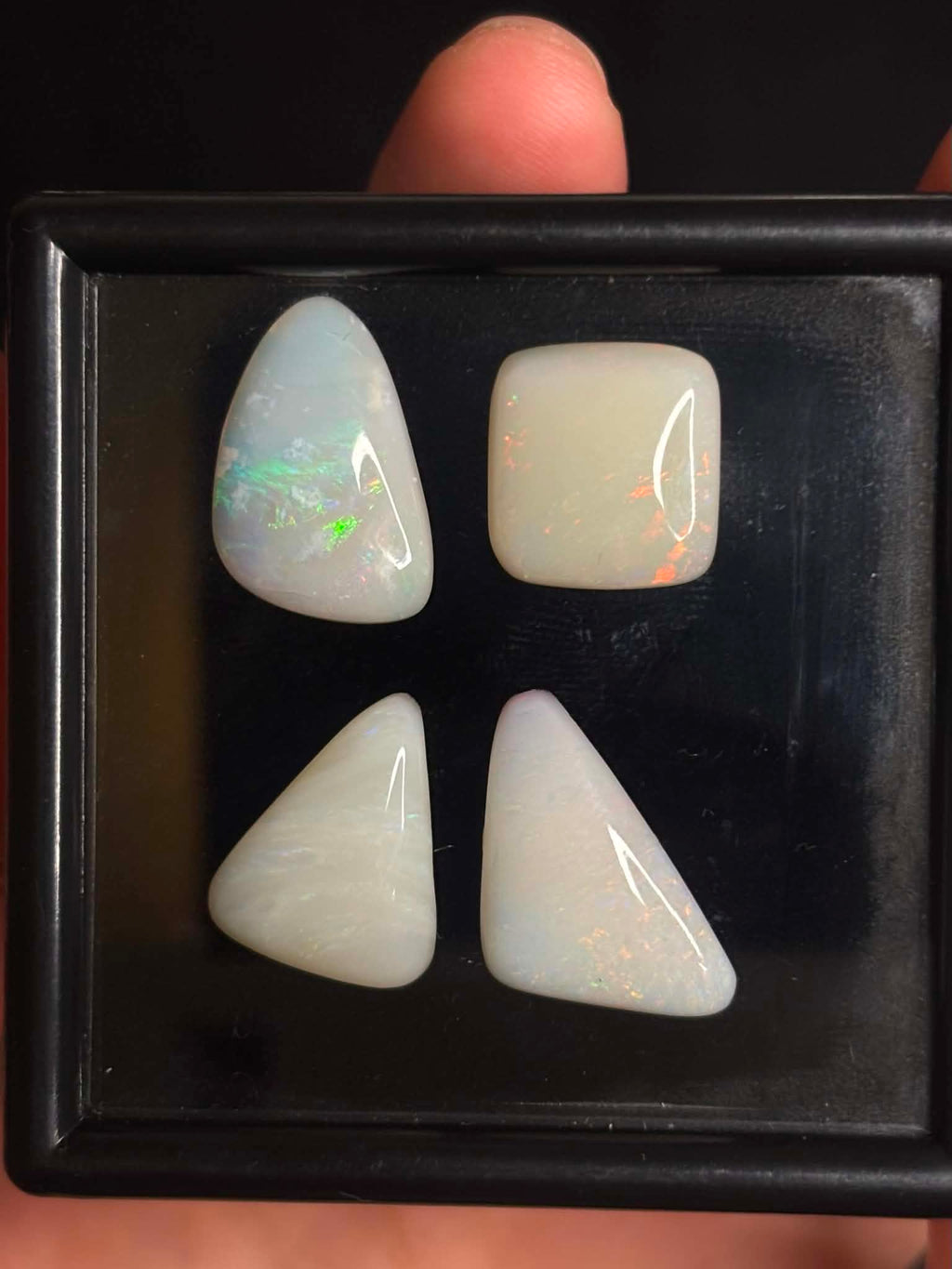 15.2ct Freeform Coober Pedy Australian White Opal, 4 Stone Parcel