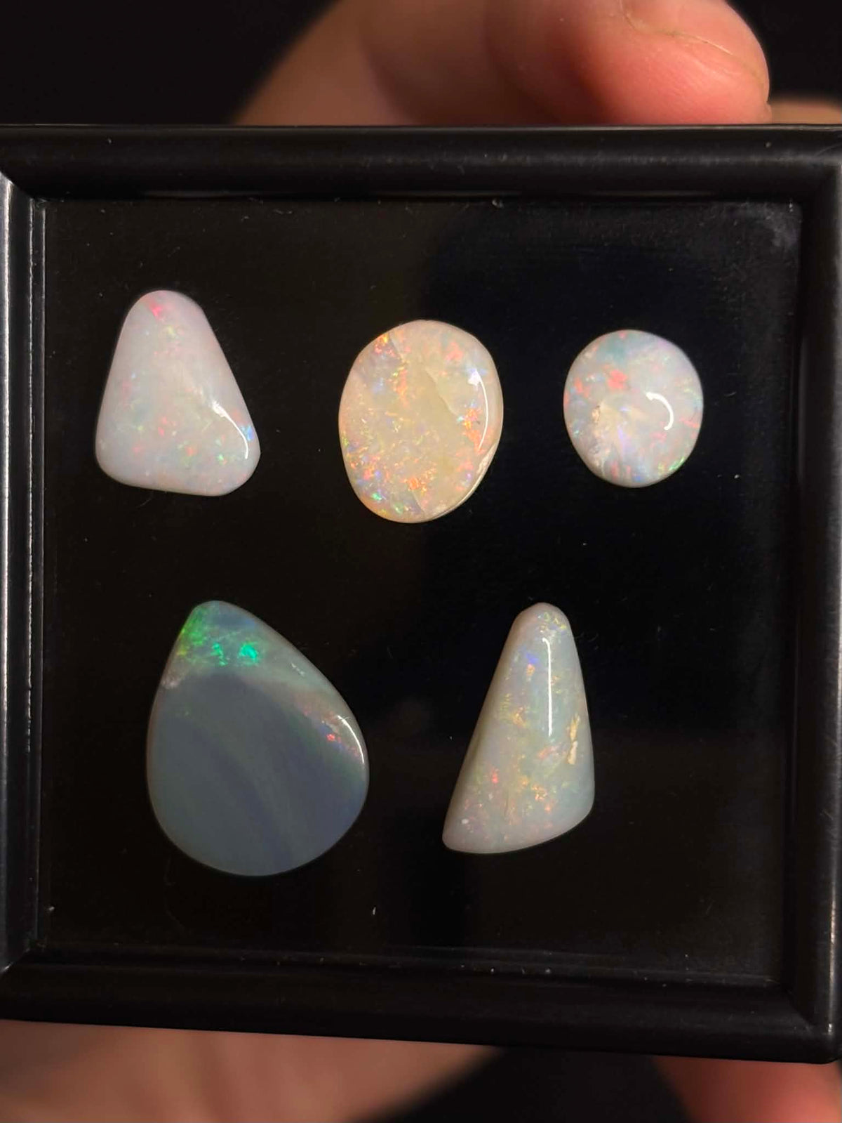 11.9ct Freeform Mixed Field Australian Opal, 5 Stone Parcel