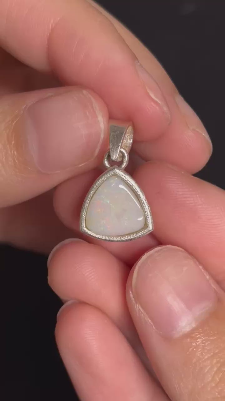 925 Sterling Silver White Opal Pendant