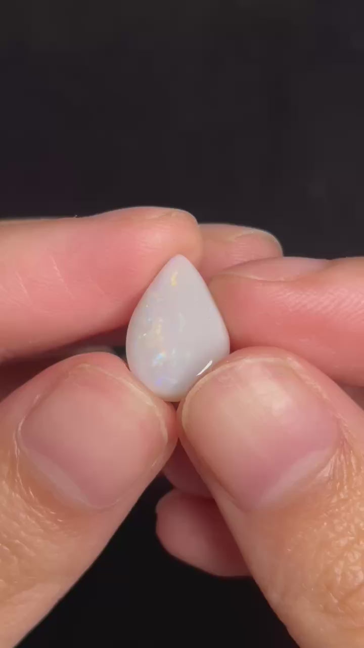 6ct Pear Coober Pedy Australian White Opal, 2 Stone Parcel